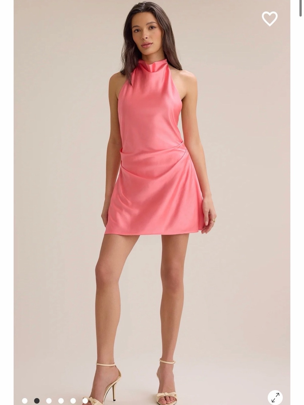Altar'd State Pink Satin Halter Mini Dress